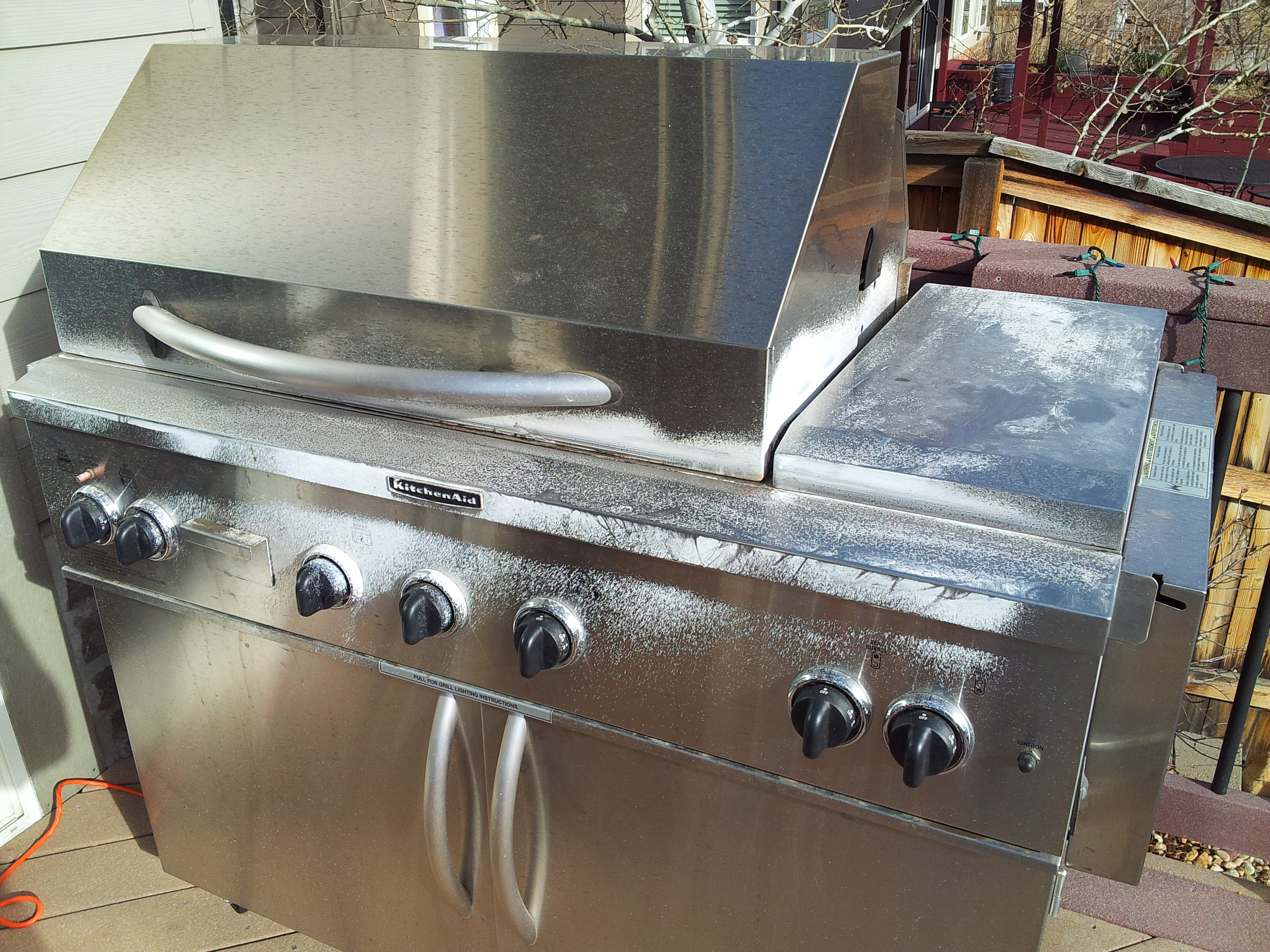 KitchenAid outdoor grill during cleaning