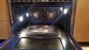 Oven cleaning in progress