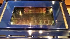 Oven cleaning in progress
