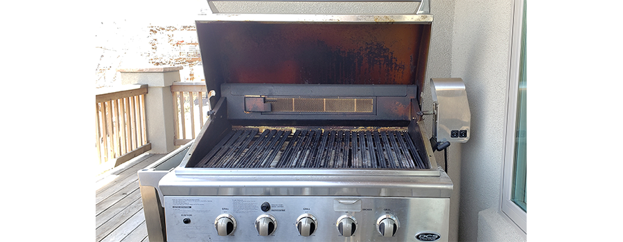 Grill before cleaning