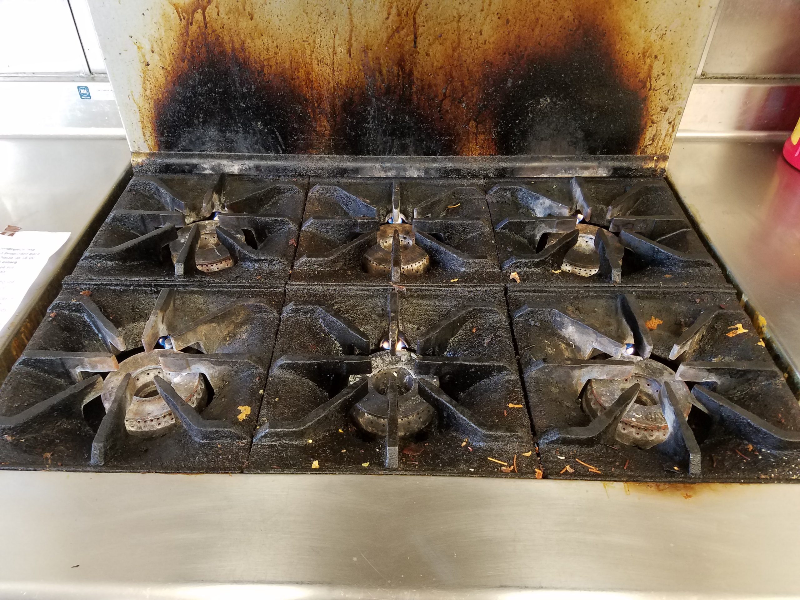 Imperial range before cleaning