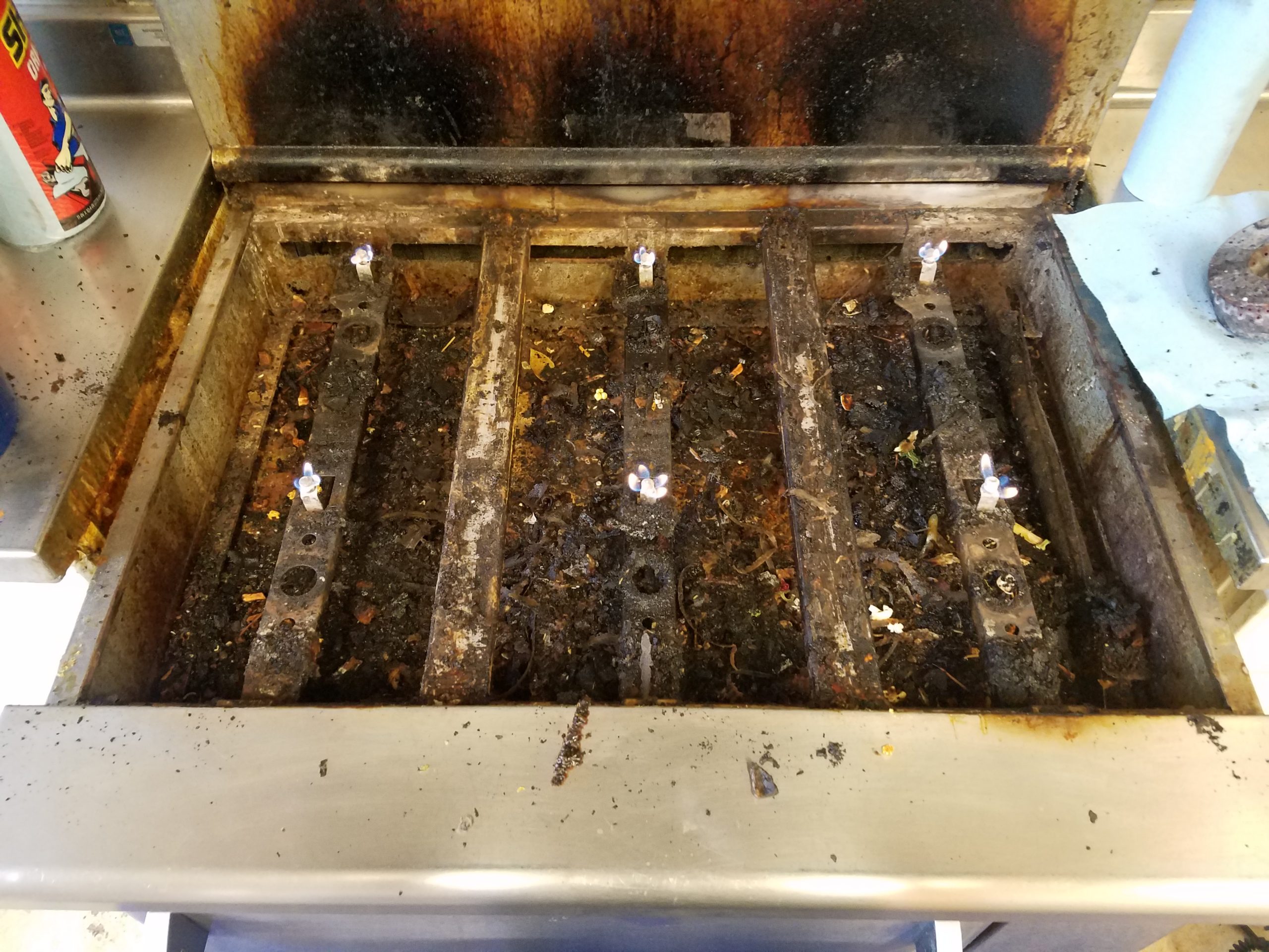 Imperial range before cleaning