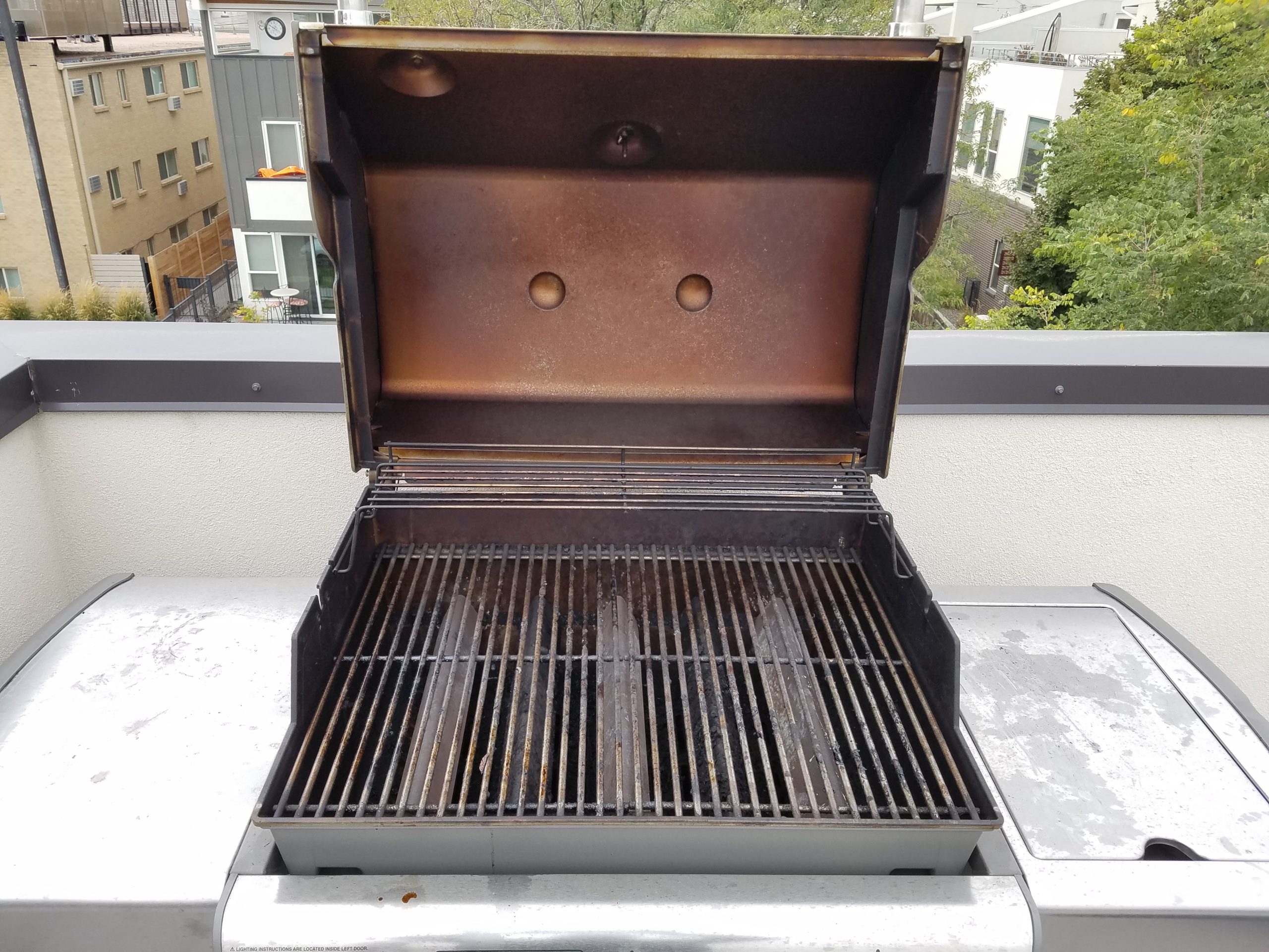 Weber Genesis grill before cleaning
