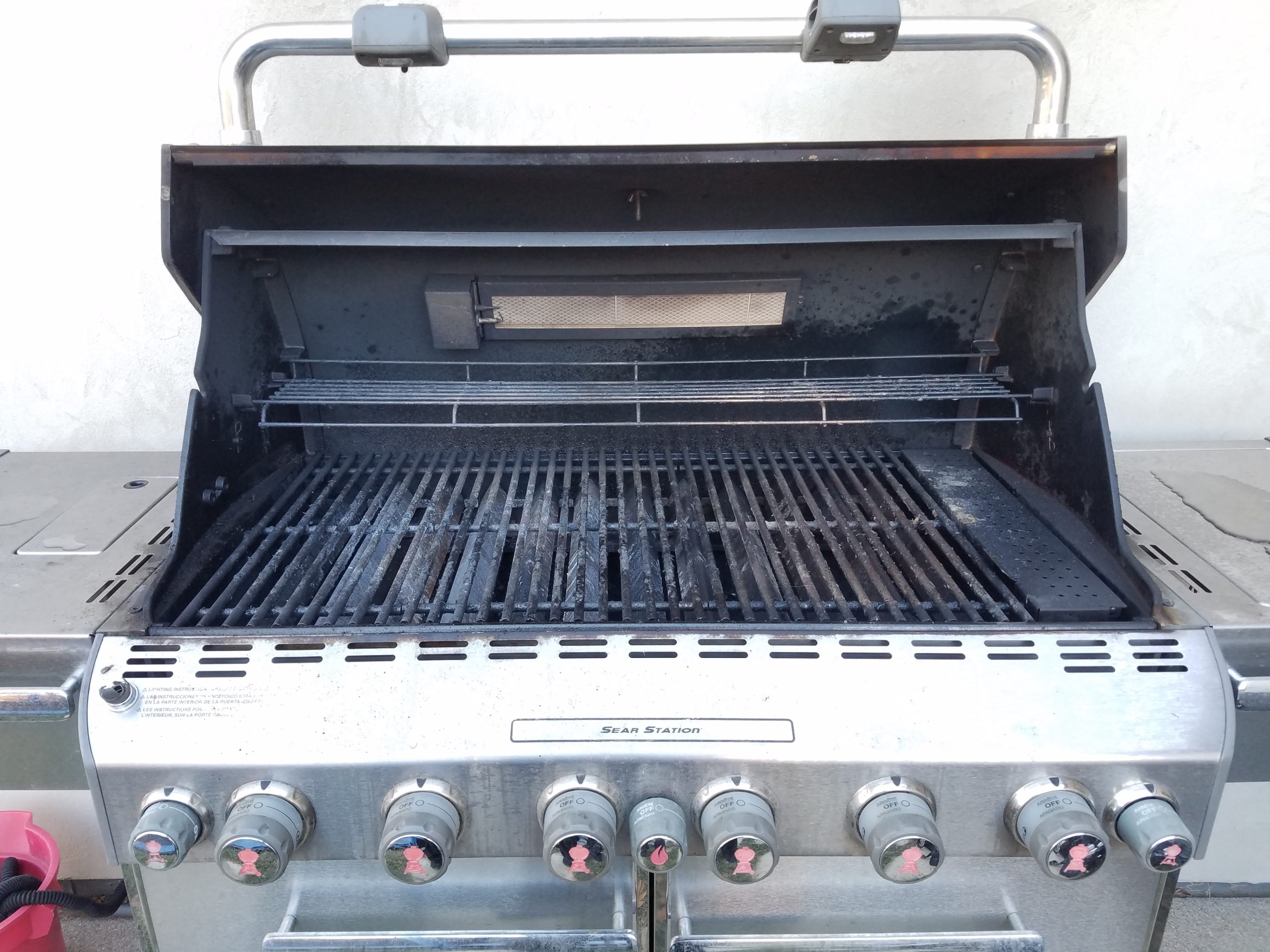 Weber Summit grill before cleaning, second angle