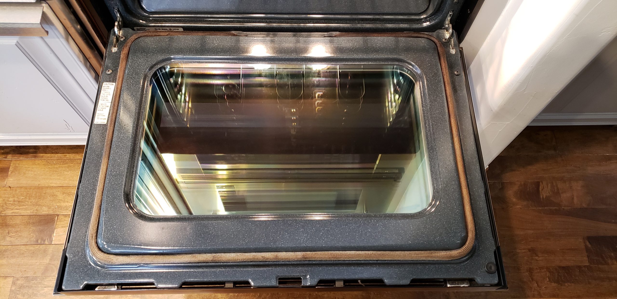 Oven door after cleaning