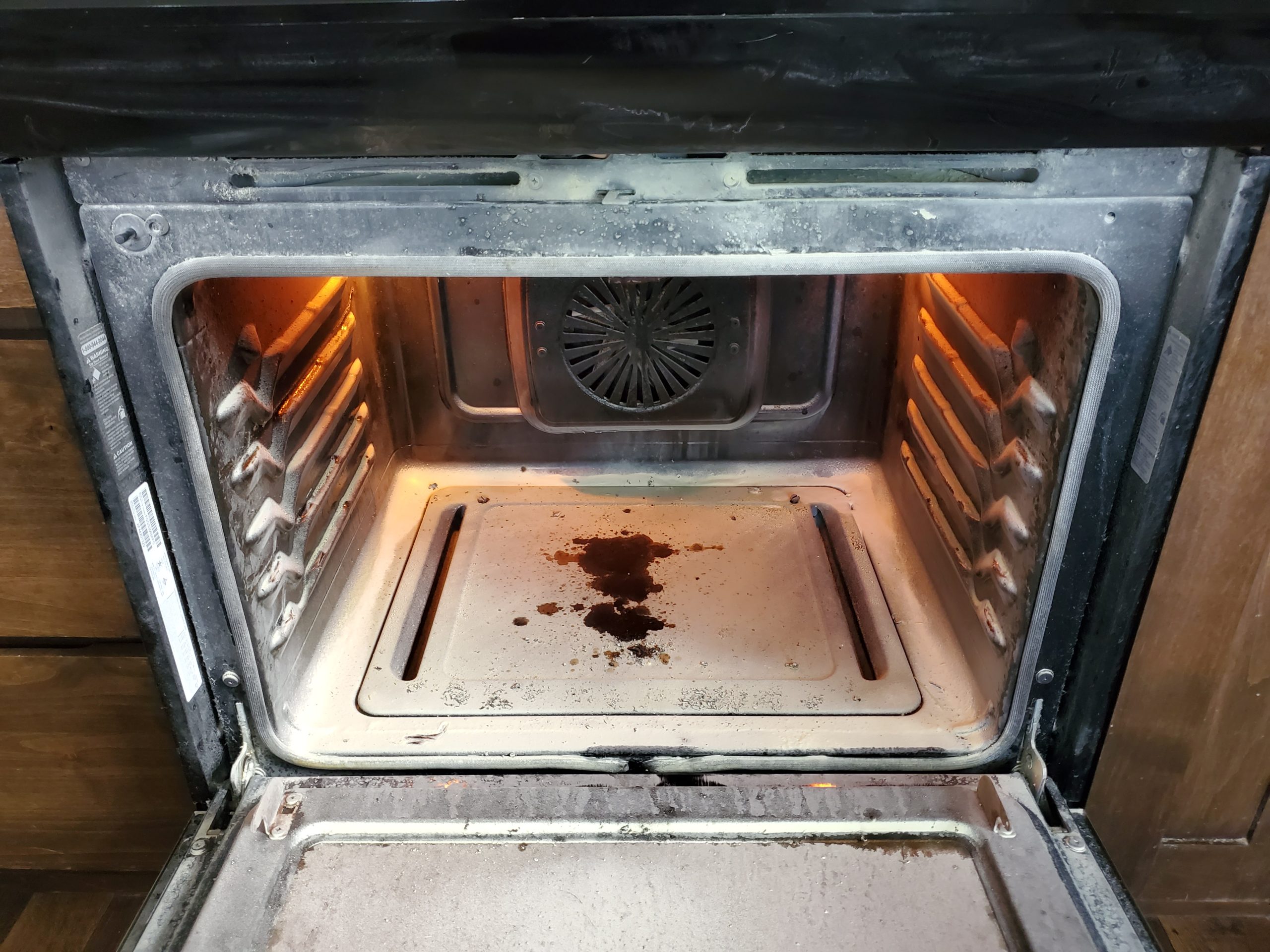 Oven before cleaning