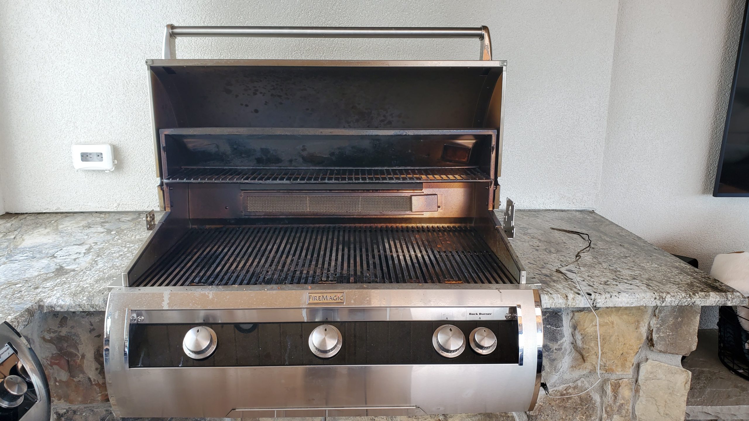 Firemagic grill before cleaning
