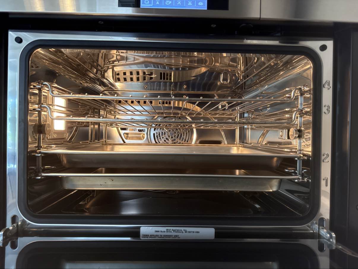 Wolf steam oven before cleaning