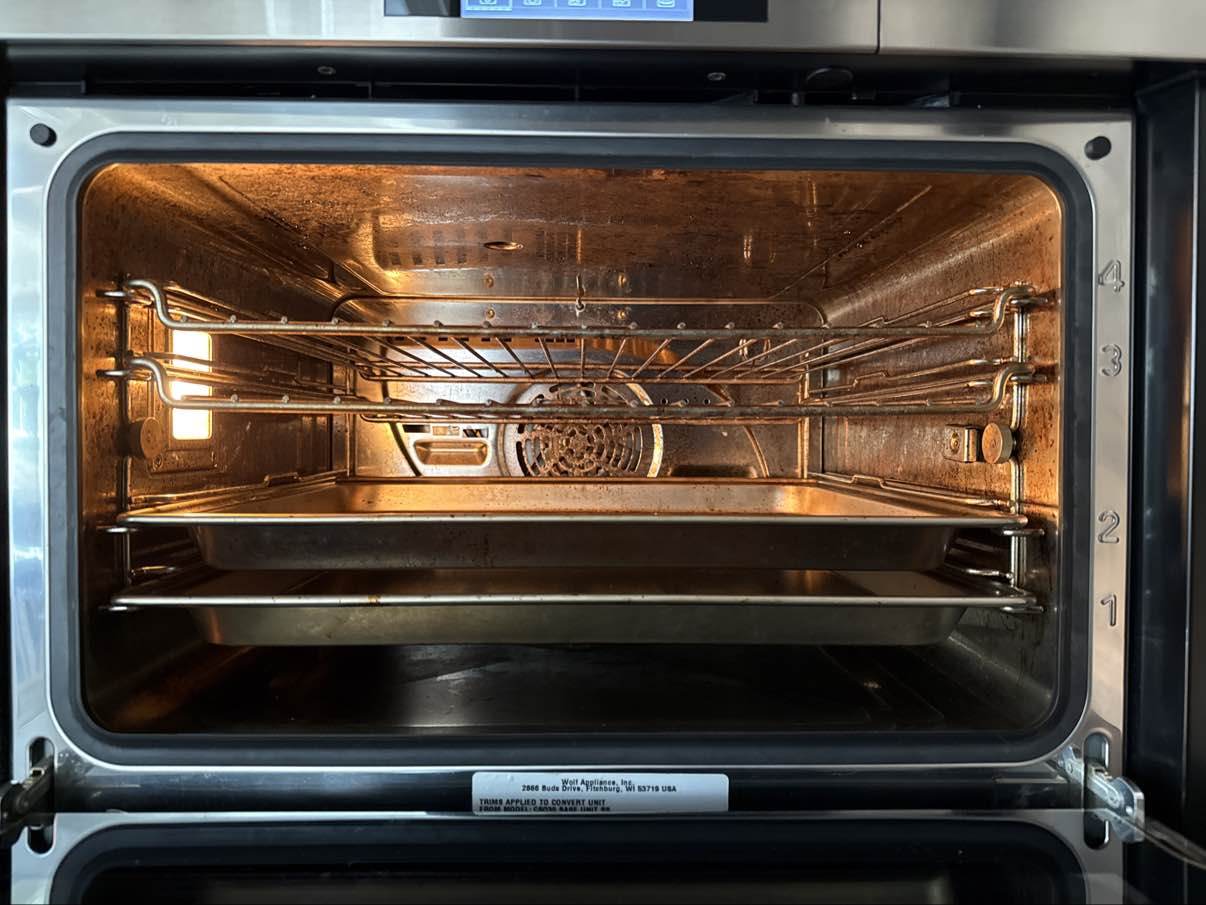 Wolf steam oven before cleaning