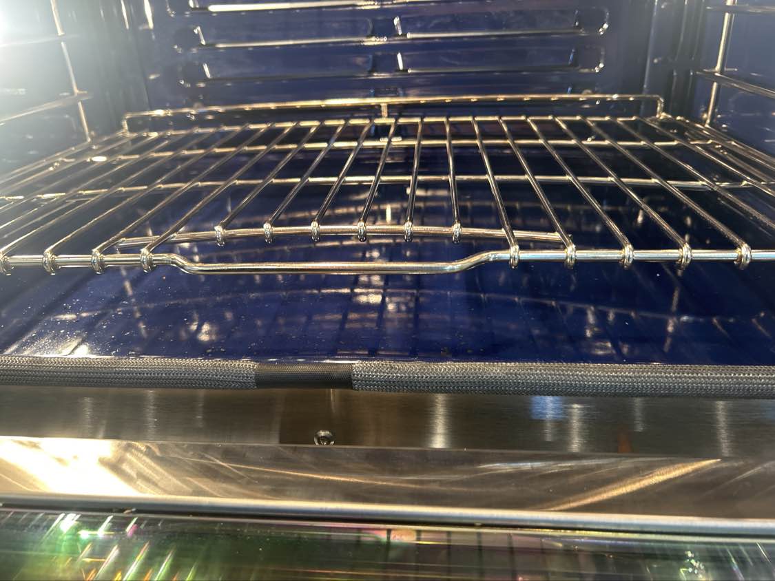 Wolf double wall oven before cleaning