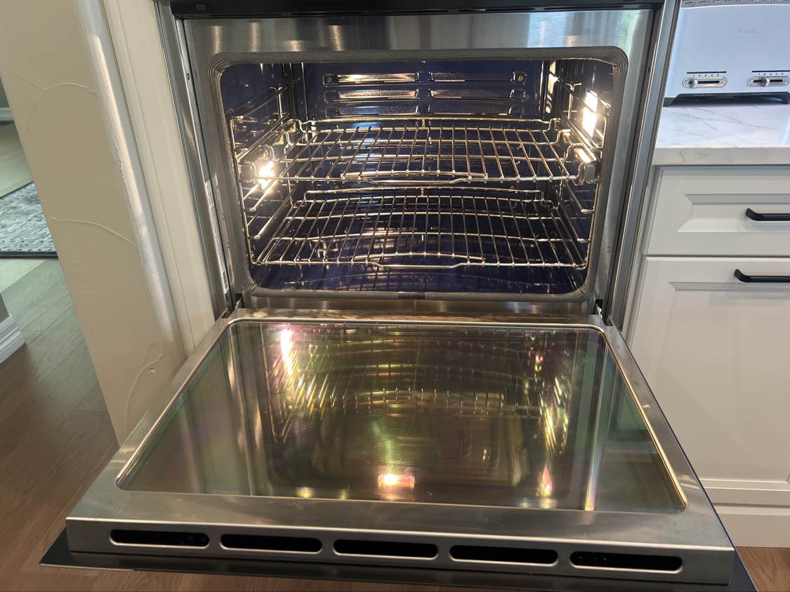 Wolf wall oven before cleaning