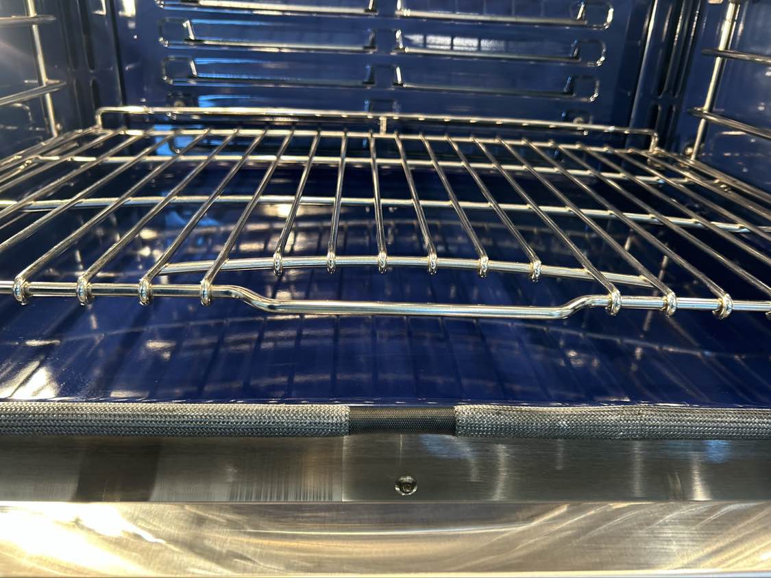 Wolf double wall oven before cleaning