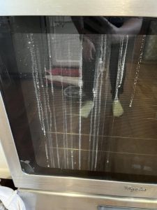 drips in oven door glass